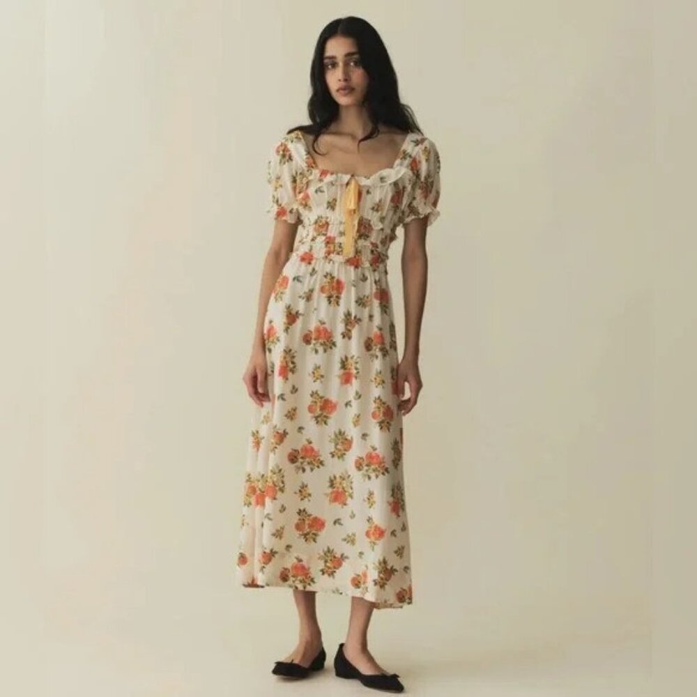 DÔEN  Clarinet Floral Midi-Dress